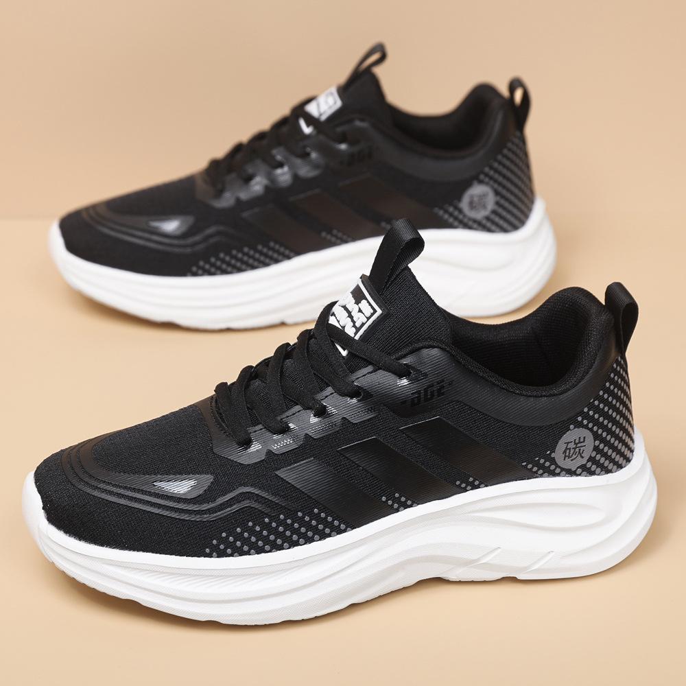 

New summer mesh breathable sports shoes lightweight and versatile couple s little white shoes ultra-light non-slip shock-absorbing casual shoes 44 чёрный