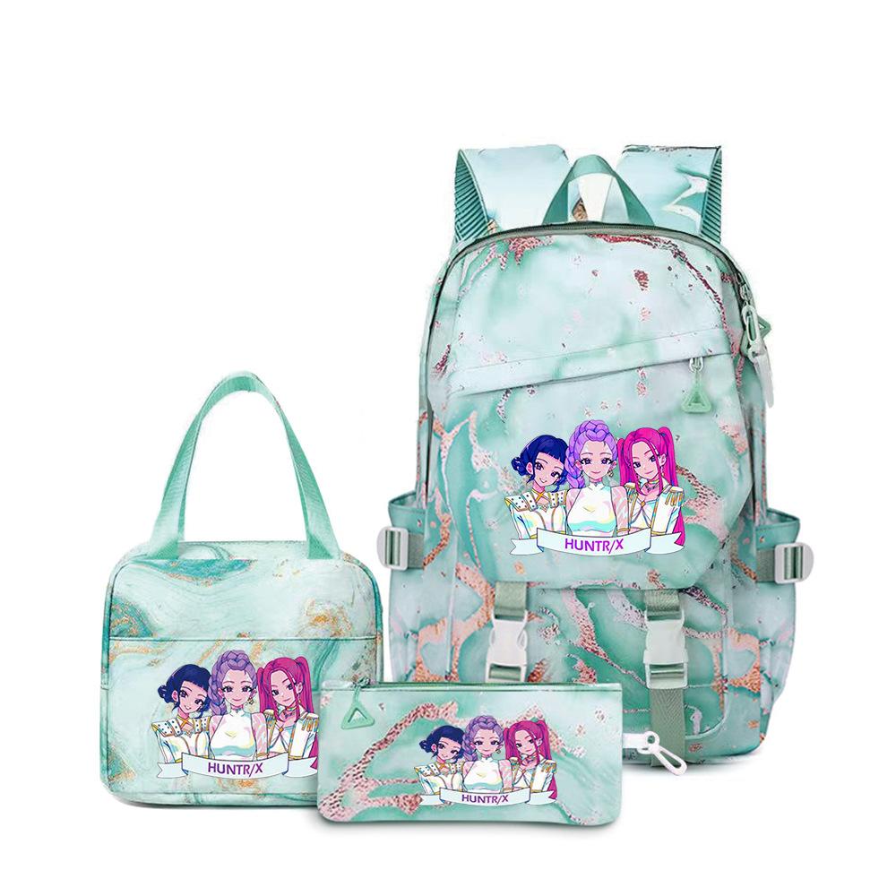 Kpop Demon Hunters, Elementary School Bag, Children'S Backpack, Lunch Bag, Pencil Bag, Three-Piece Set, Student Backpack