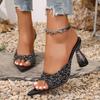 Fashion New Fashion Sequin Slip Flops 2025 Summer New Style Thin Heeled High Heeled Outwear Fashion Sandals Women's Slippers