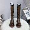 Women Boots Knee High Chelsea Boots for Women Mid Heels Motorcycle Goth Shoes Trend Fashion Designer Women Botas