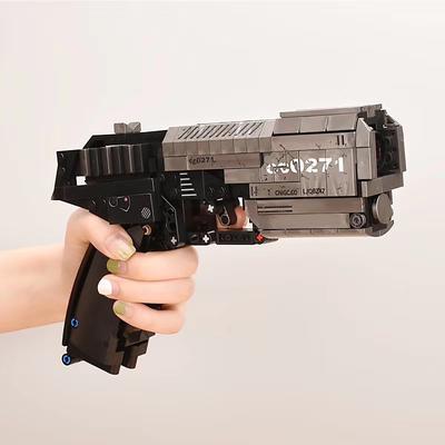 Pistola de señal técnica, puede disparar balas, modelo DIY, bloques de construcción educativos, juguetes sin caja