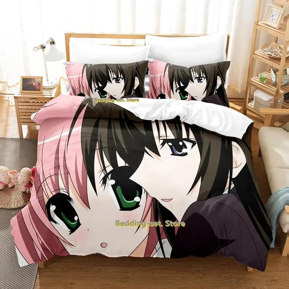 Cozy Breathable Seitokai No Ichizon Cartoon Anime Three Piece Adult Kid Bedroom Duvetcover Sets 3D Kawaii Girls Lit Enfant Quilt