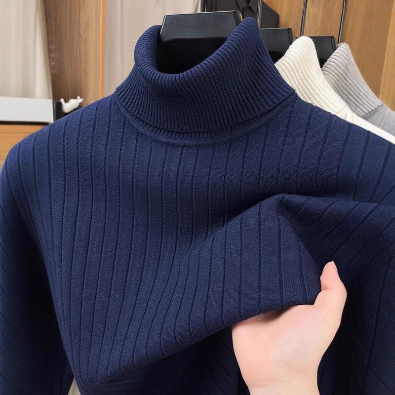 Men's High-Neck Knitted Sweater: Warm, Casual, Stylish Pullover for Winter