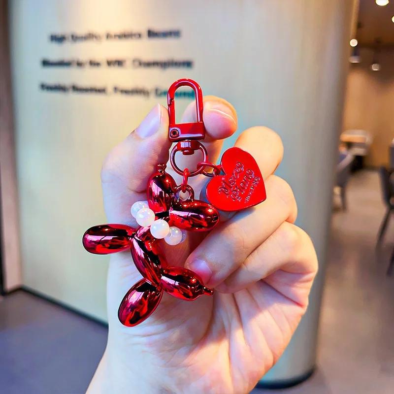 Colorful Cartoon Animal Couple Keychains Key Ring Women Men New Bling Cute Pet Bag Car Holder Airpods Box Jewelry Friend Gift