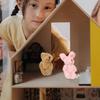 Homoyoyo Miniature Plush Toys - Bear & Rabbit Set of 5 (4.5cm) - Cute Dollhouse Dolls, Mini Bears, Teddy Bears, Decorative Parts, Handmade Gift