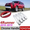 For Toyota 4Runner 4 Runner N280 2010~ Chrome Door Handle Cover Car Accessories Stickers Trim Set 2011 2013 2015 2017 2018