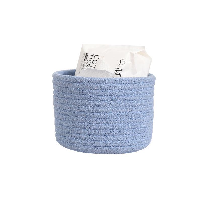 Handmade Woven Cotton Rope Storage Basket for Keys and Wallets