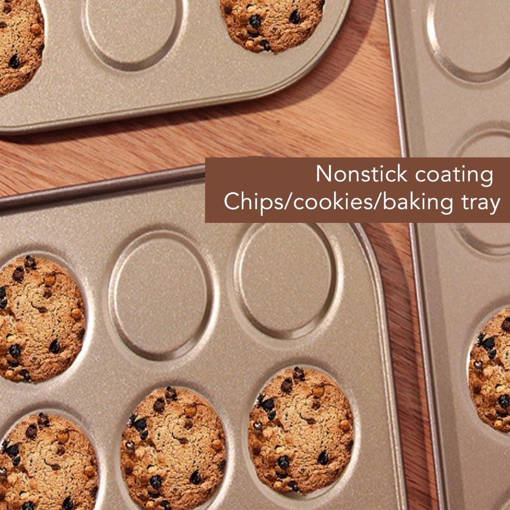 Carbon Steel Muffin Top Pan Non-Stick Coating Baking Mold Tray Macaron Bakeware Pan Macaron Baking 25Hole