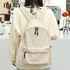 IELGY Japanese casual literary canvas schoolbag, simple washing water and old backpack, khaki fashion nylon backpack.