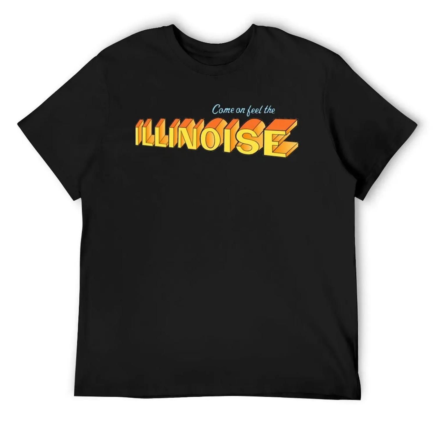

Illinoise T-Shirt football t shirt quick drying custom shirt vintage clothes slim fit t shirts for men XXXXXL чорний