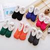 Women's Warm Solid Color Floor Socks Winter Home Non Slip Plush Knitted Coral Fleece Socks Indoor Sleep Soft Thick No Show Socks