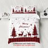 3pcs Merry Christmas themed pattern bedding set, Christmas tree, for teenagers and adult's bedroom, a Christmas gift