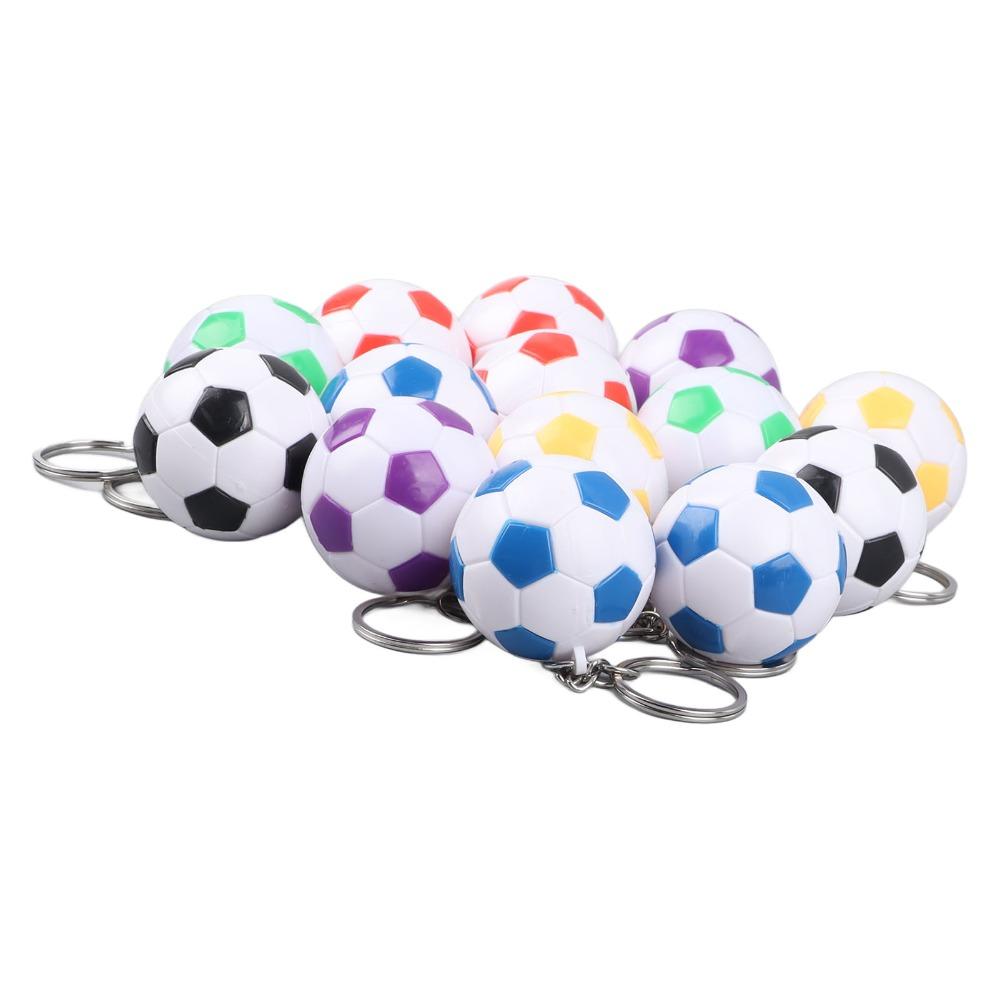 14pcs Pull On Closure Soccer Keychains PP Football Keyrings Soccer Key Chain  Bag Decoration