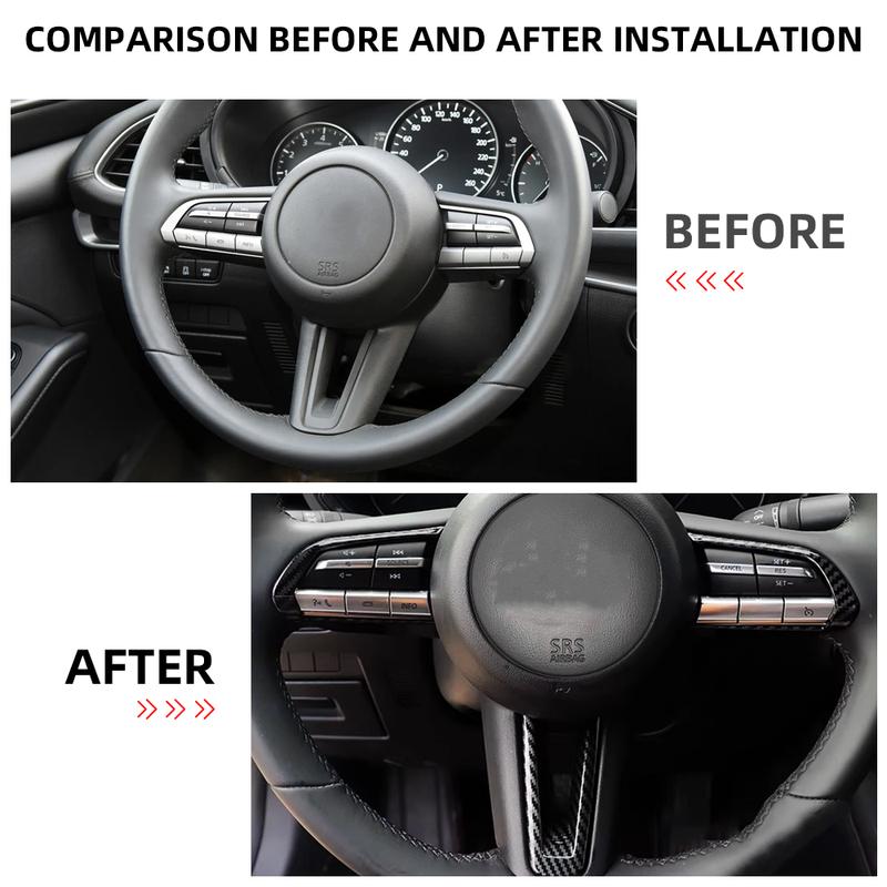 Car Steering Wheel Trim Cover for Mazda 3 Axela BP 2019-2025 CX30 CX-30 2020-2025 CX50 CX-50 2023-2025 Sticker