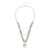 2025 New Products Hot Selling Small Fresh Multi layer Stacked Fashion Alloy Small Flower Pendant Necklace Clavicle Chain for Women