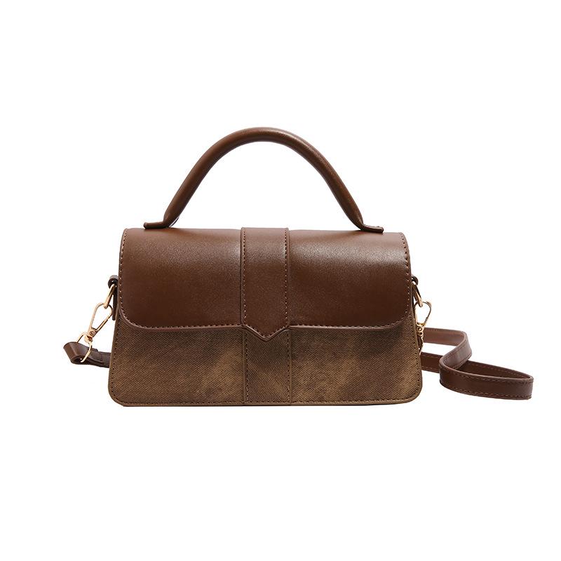 Damen 2024 Mode Kleine Quadratische Handtasche - Retro & Vielseitig, Einfarbige Schulter- oder Umhängetasche