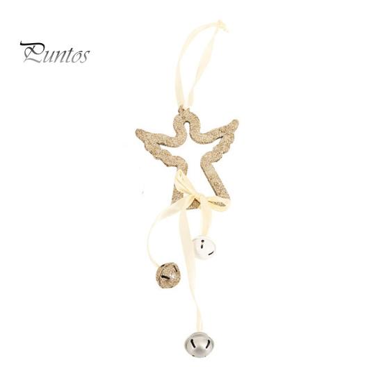 

Рождественский ангел, подвесное украшение с лентой, колокольчики, многоразовая рождественская елка, полое деревянное дерево, звездный орнамент, кулон, праздничный подарок, праздничный декор Angel