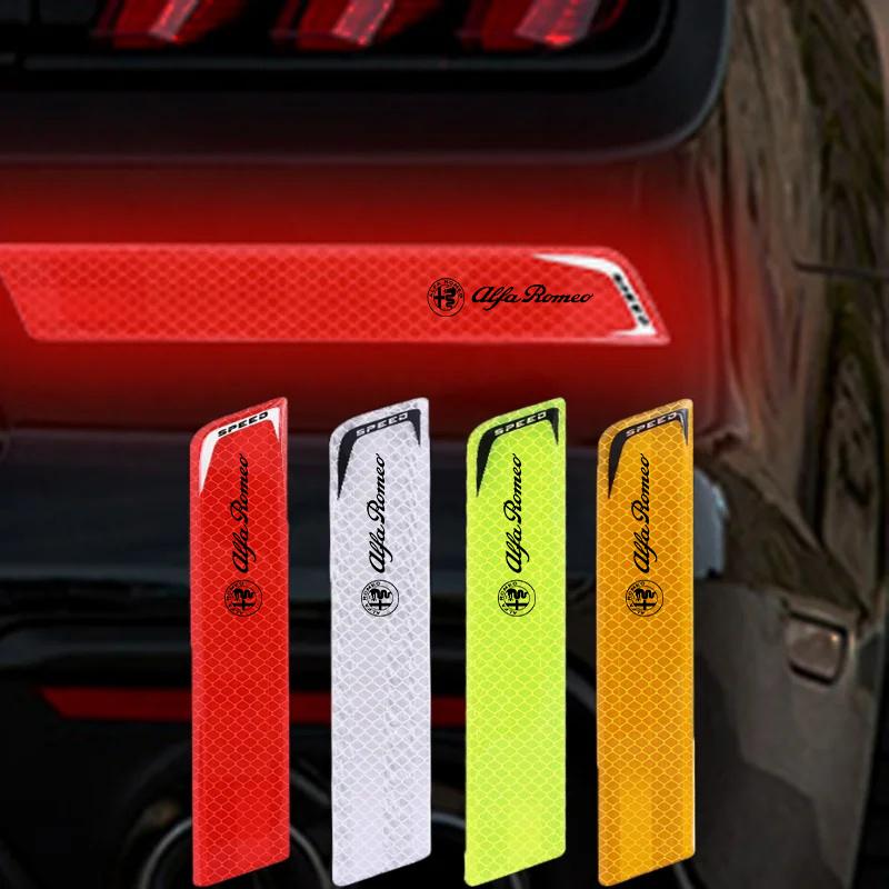 HNZCY1 Car Rear Bumper Reflective Stickers For Alfa Romeo Anti-collision Strip Night Decor Accessories
