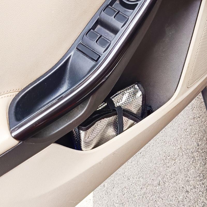 Steering Wheel Sun Shade Cover, Steering Wheel Sun Block AntiHeat Aluminum Foil Foldable Cover, 18.5''x16''