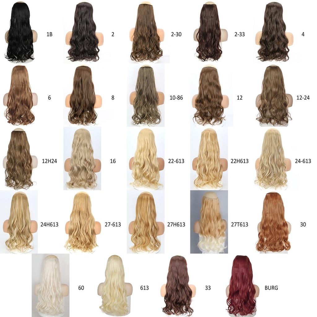 MISSQUEEN Women Long Straight Wavy Invisible Hair Extensions Without Clips Synthetic Fiber Long Daily Wear Invisible Hairpiece