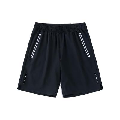Champion All-Weather Series Einfarbige Mid-Waist Straight Leg Five-Point Shorts Herrenshorts Schwarz 152320524-4
