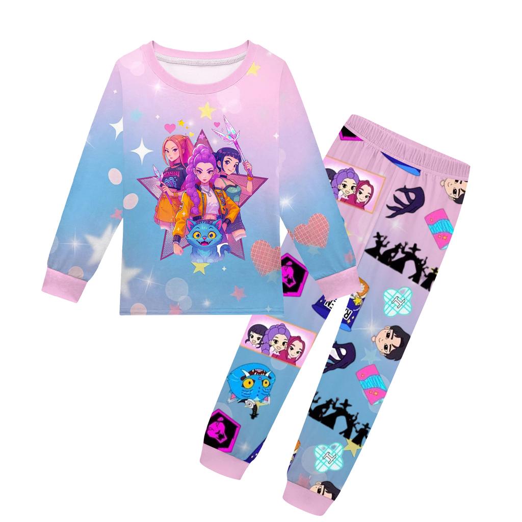 Children's Fashion Suit Skirt Round Neck Long Sleeve Top Pants