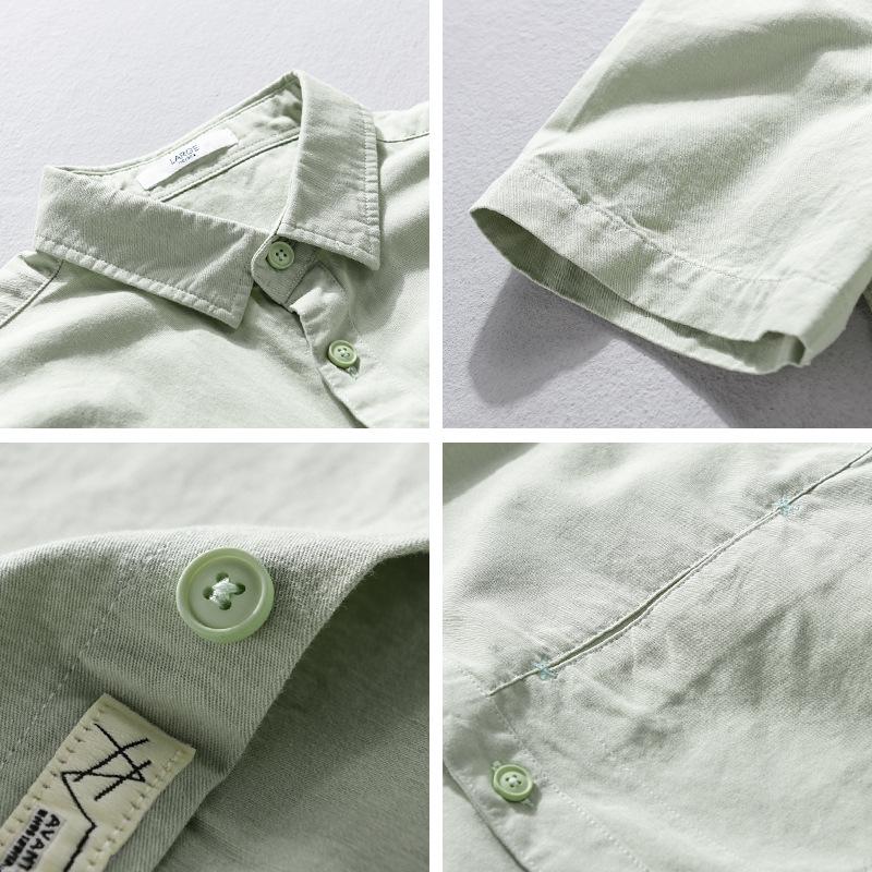 Men's Summer Short-Sleeve Cotton Shirt - Comfortable, Breathable, Business Casual