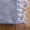 Plaid a franges effet tricot 130 x 160 cm Dune gris clair