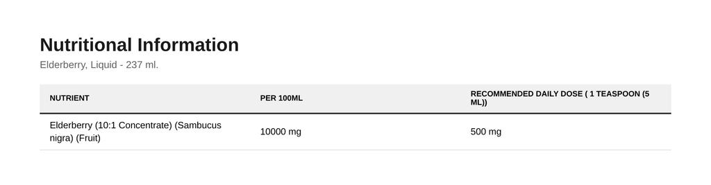 Elderberry, Liquid - 237 ml.
