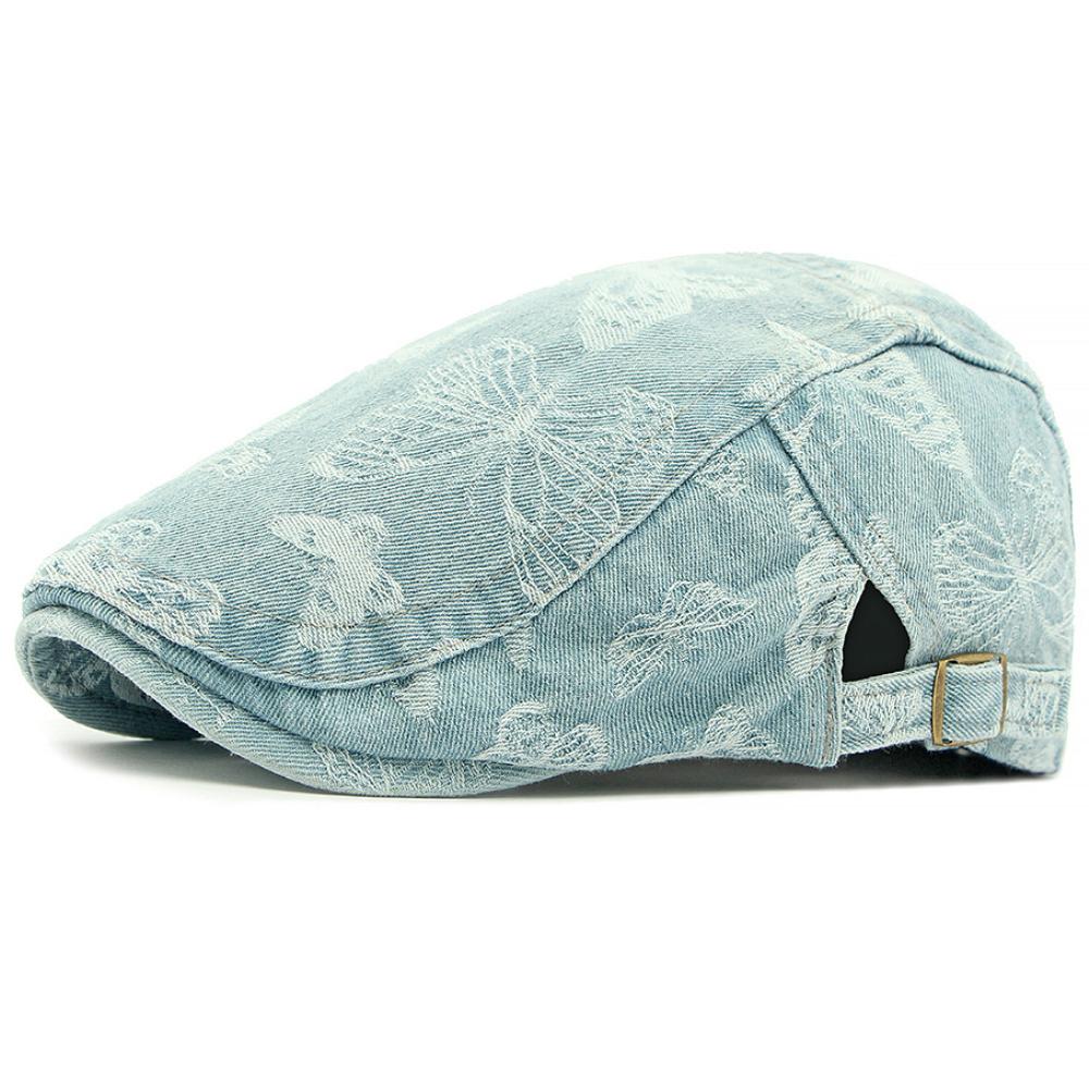 HT4802 Beret Cap Men Women Spring Summer Autumn Denim Hat Vintage Artist Painter Beret Hat Male Female Ivy Flat Cap Mens Berets