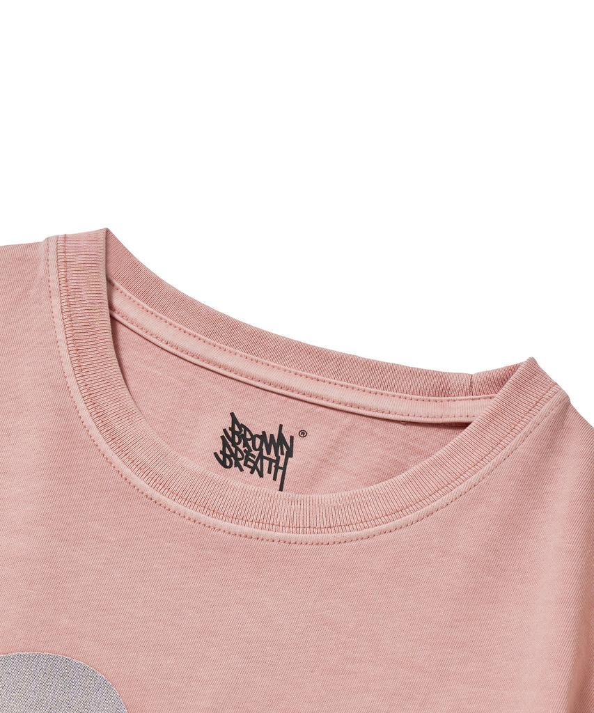 BROWNBREATH W Bb Heart Pigment Crop Tee - Indy Pink