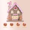 Wooden House -shape Christmas Countdown Calendar Gingerbread-themed Tabletop Ornaments With Wooden Block Counting
