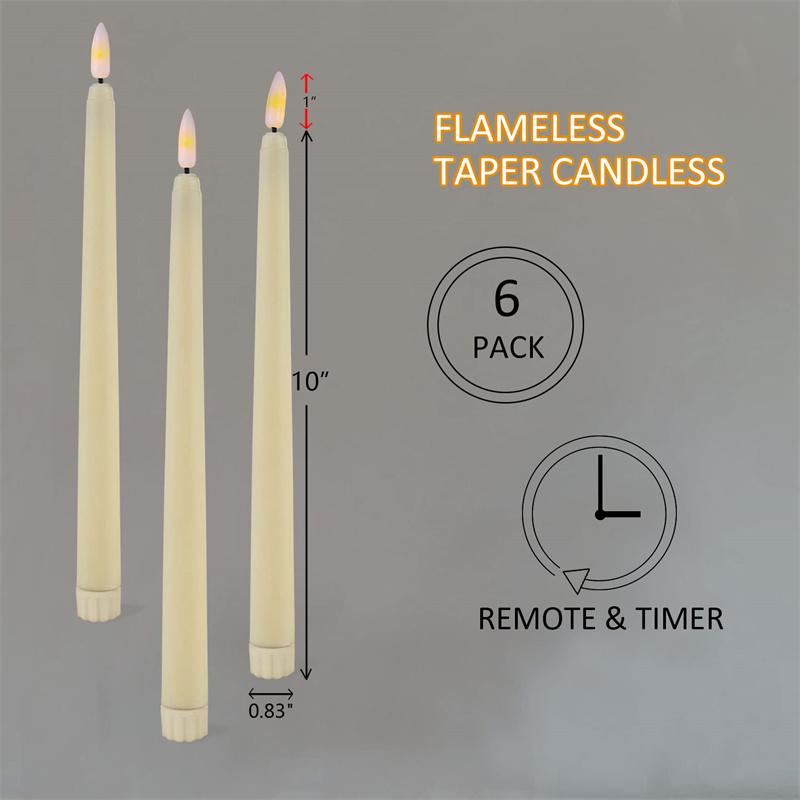6/12pcs LED Flameless Taper Candles Flickering Electric Long Candle Light Dinner Candle Candlesticks Decor Party Wedding Home