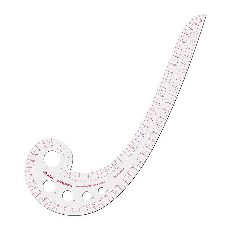 Comma Shaped Ruler for Sewing French Curve Armhole Ruler Tailor Pattern Making Drafting Tool for Clothing Design Curved Crotch Ruler 1pc