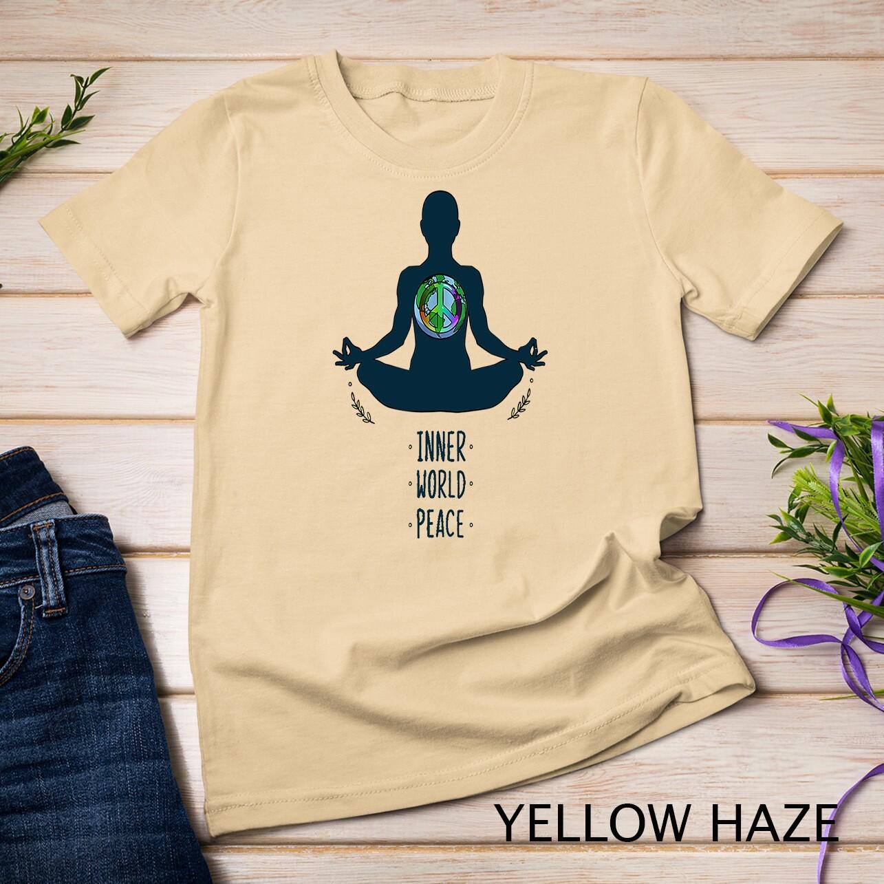 Inner World Peace T-Shirt Mens Womens Tees Top yogi pray love Unisex T-Shirt Mens Womens Tees Top 4XL