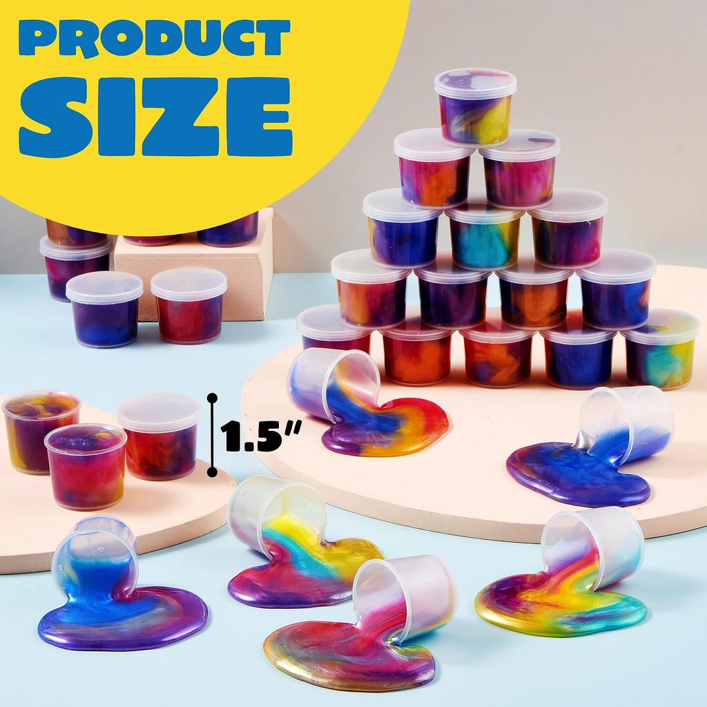 Joyfy 36 Pcs Galaxy Slime Cup Party Favors Stretchy Non-Sticky Safe for Classroom Reward Birthday Party Supplies