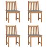 Day and Night - Day and Night Garden Chairs 4 Units Solid Teak Wood with Cushions