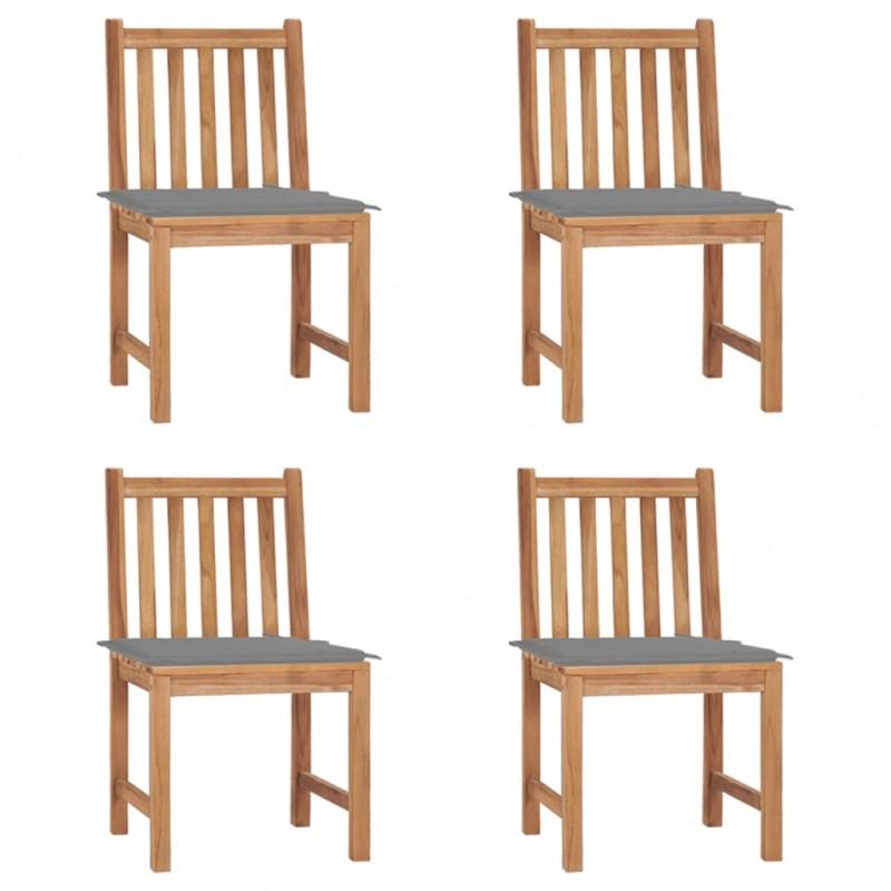 Day and Night - Day and Night Garden Chairs 4 Units Solid Teak Wood with Cushions