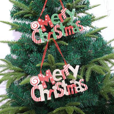 Quadro de letras para decoração de árvore de Natal, Decoração de Natal, placa suspensa, placa KT, Feliz Natal