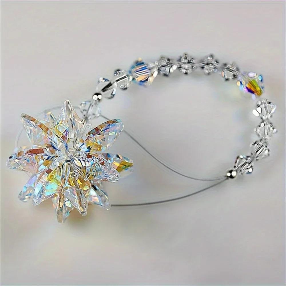 Crystal Snowflake Pendant Suncatcher AB Color Glass Prism For Garden Window Hanging Rainbow Maker Gift Car Wedding Home Decor
