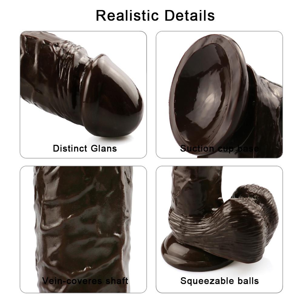 Brown Soft Penis Huge Big Dildo Realistic No Vibrator Suction Cup Sex Toys for Women Female Masturbation Adults Shop