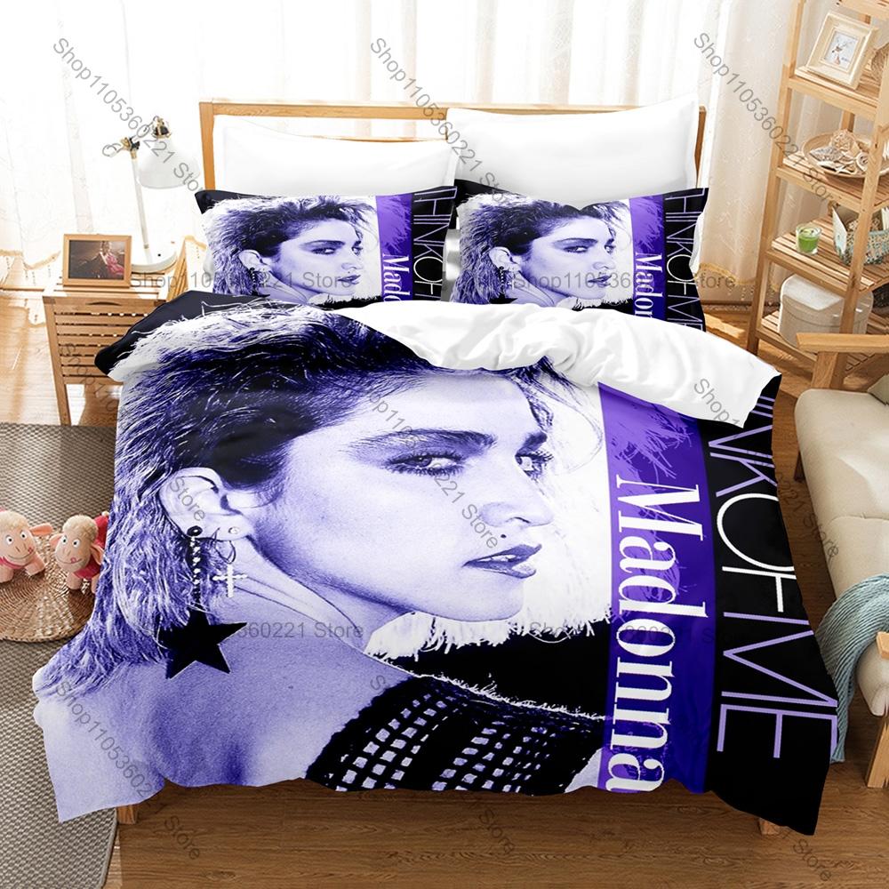 Personality Pop Icon Madonna Bedding Duvet Cover Set New Fashion Printed Bed Set Single Double Queen King Size Legend Singer Vin