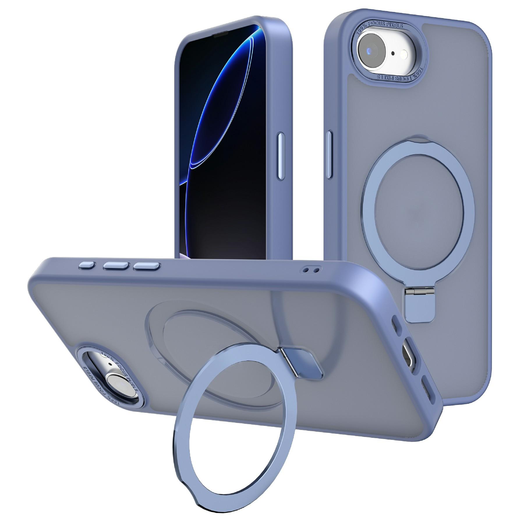 

For iPhone 16e Case Compatible with MagSafe Anti-Drop TPU+PC Kickstand Phone Cover Blue