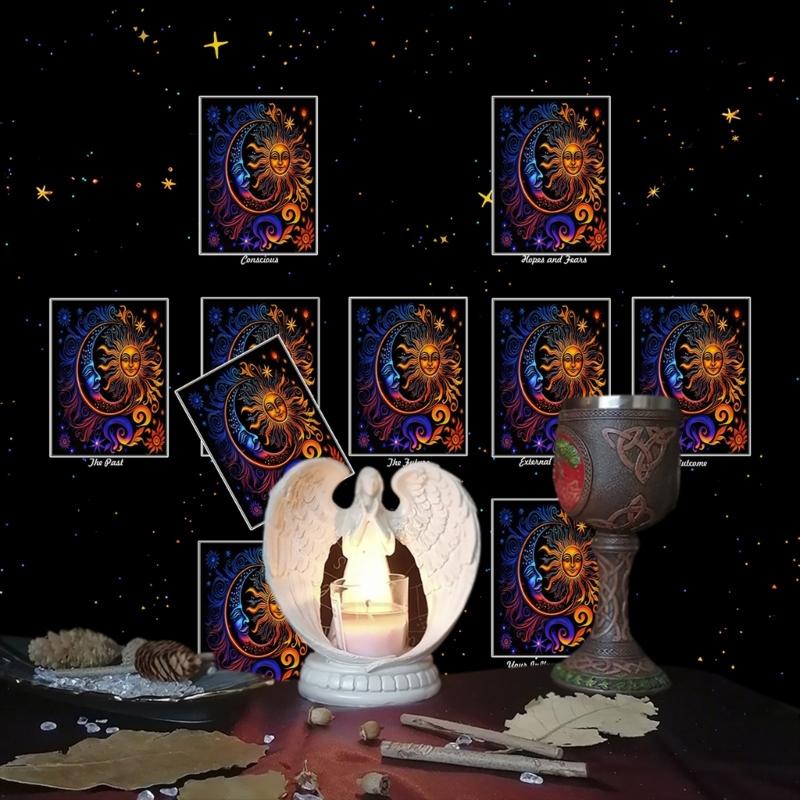 Скатертина для читання карт Астрологія Скатертина для Таро Ворожіння Скатертина для вівтарів Тканина для вівтарів Аксесуари для настільної гри для ворожінь