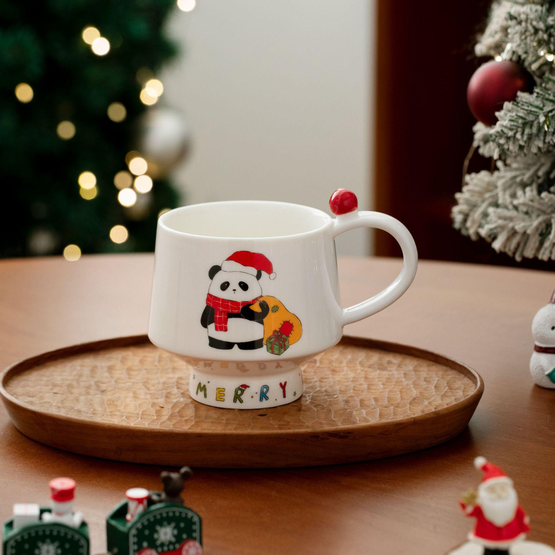 Premium Creative Cartoon Christmas Mug Creative Coffee Cup Couple High looking Ceramic Cup Girls Drinking Water Cup for Home Use 400ml