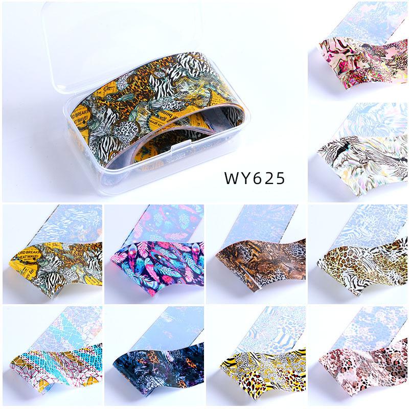 

10 шт./кор. 4*50 см фольга для ногтей Butterflyl цветок переводные наклейки для ногтей наклейки для украшения дизайна ногтей