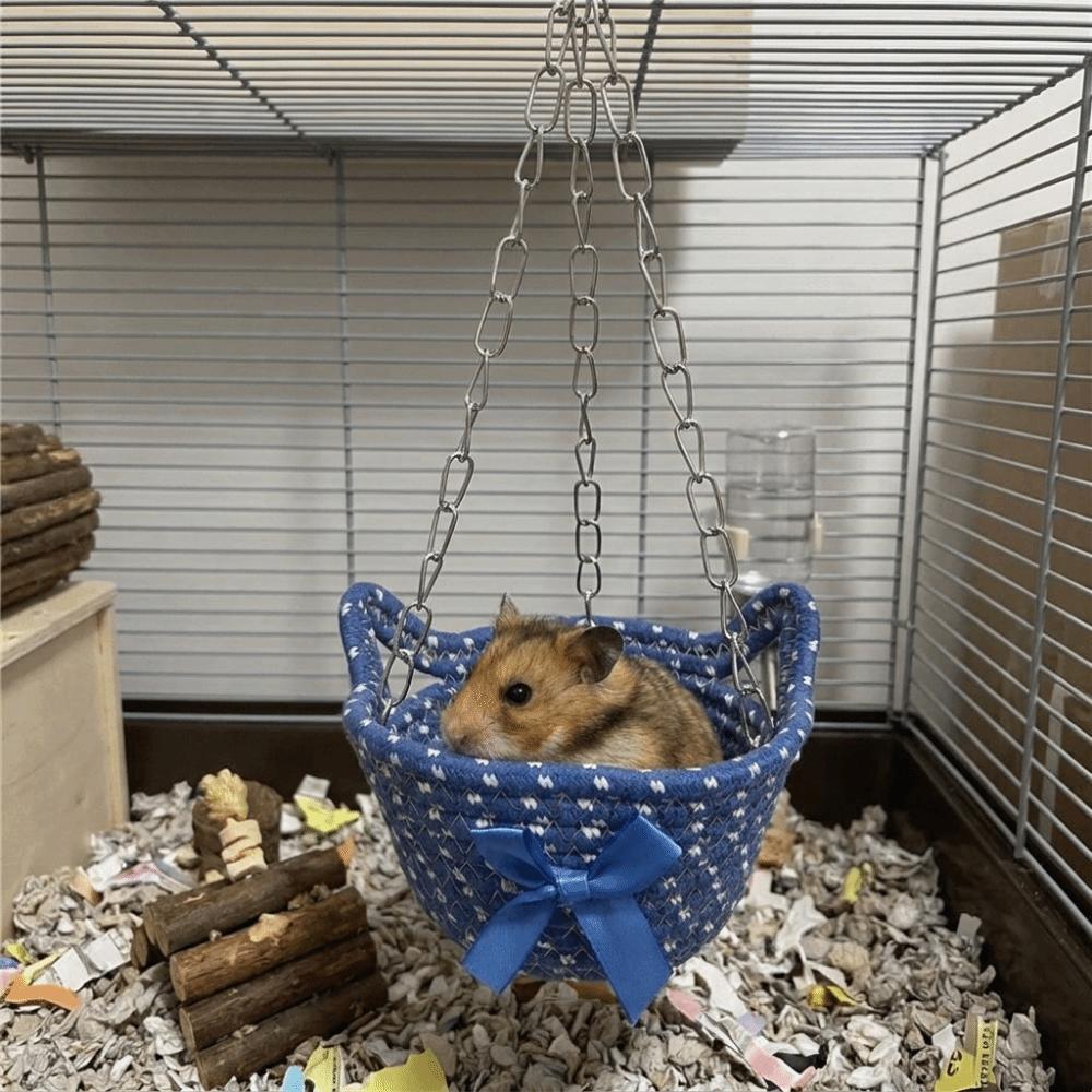 Bow Guinea Pig Hideout Gnawing Proof Hamster Sleeping Nest Hanging Basket Bed  for Cage