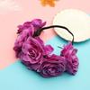 Bohemia Women Hair Accessories Wedding Hairband Bridal Headwear Rose Flower Garland Elastic Wreath Headband Fashion Headpiece
