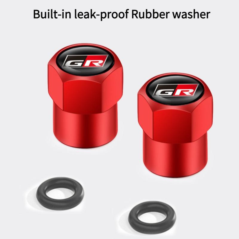Car Metal Tire Valve Stem Caps Dustproof Covers 4Pcs Set for Toyota Corolla Yaris Hilux RAV4 C-HR Supra Decorative Accessories