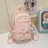 Korean Style Women's Casual Nylon Backpack - Cute, Large Capacity, Solid Color, Fresh Design, Small Laptop Compatible